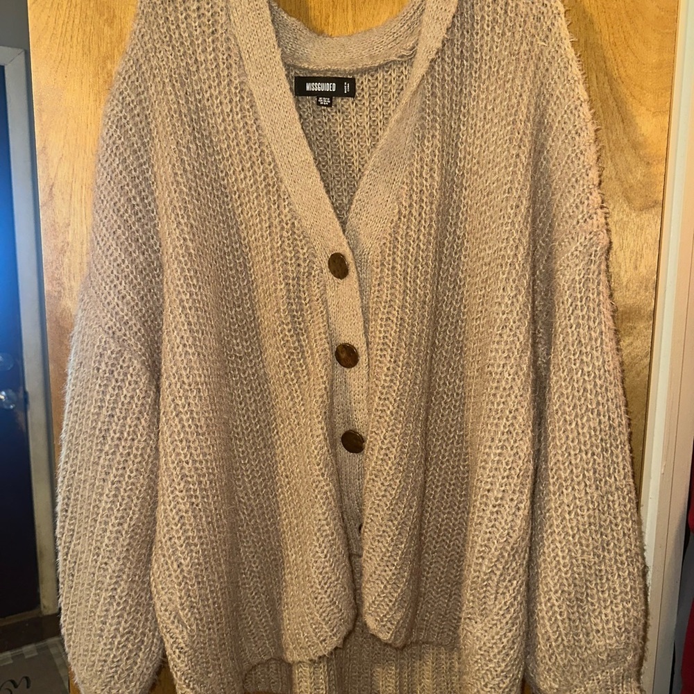 Missguided + Women's Tan Cardigan Sweater